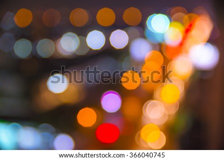 Abstract circular booked background Of Night light On the Road