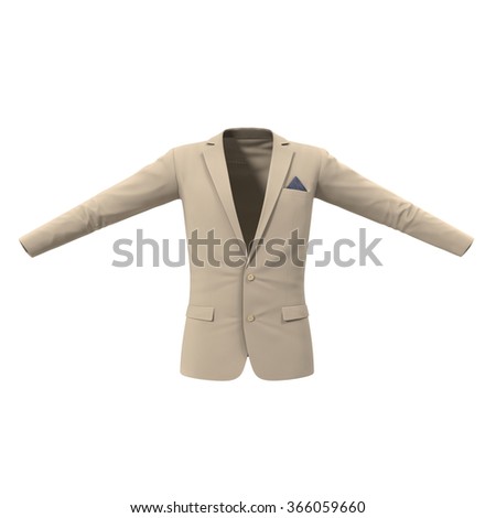 Mans Suit Jacket Isolated on White Background