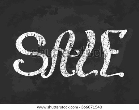 Grunge white sale lettering on black background, vector illustration. Can be used for poster, advertising, web.