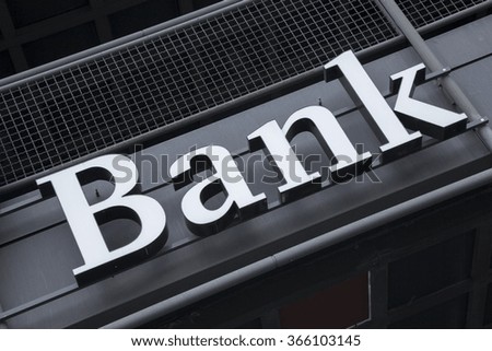 Bank Sign on Building Facade