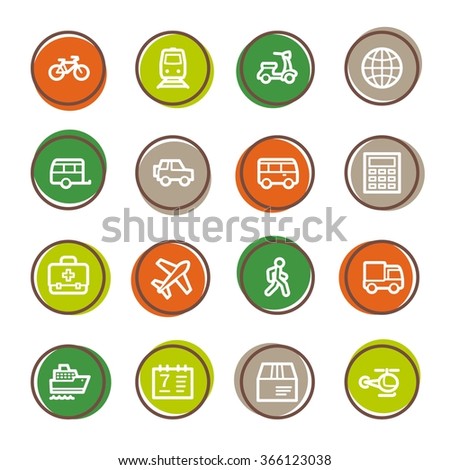 Transport web icons set