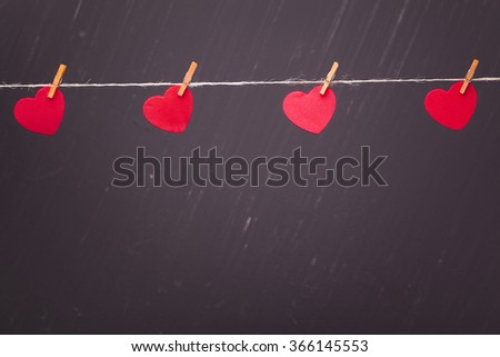 Valentine's hearts on dark background