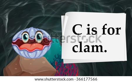 Letter C is for clam illustration