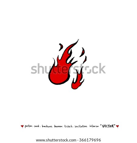 Hand drawn Fire illustration - vector