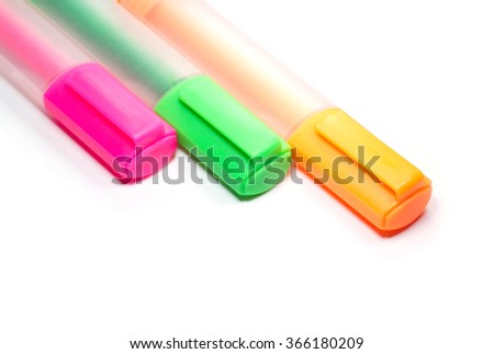Multicolored Highlighter marker or highlight pen