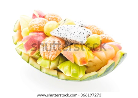 Mix fruits isolated on white background