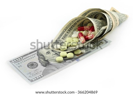 drugs packed in paper money dollars