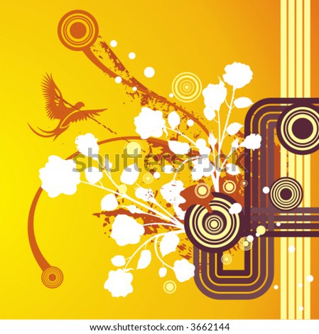 Floral grunge vector background series.