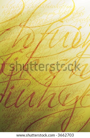 backgroung with handwriting in yellow