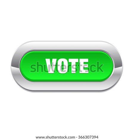 Vote Green Vector Shiny Chrome Button