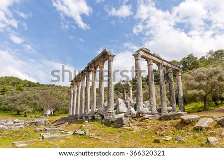 The Temple of Zeus, Euromos Ancient City Royalty-Free Stock Photo #366320321