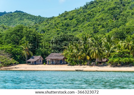 Lokobe Strict Reserve beach view in Nosy Be, Madagascar Royalty-Free Stock Photo #366323072