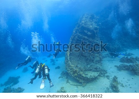 Wreck in the Red Sea Royalty-Free Stock Photo #366418322