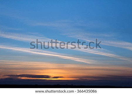 Colorful sunset with clouds