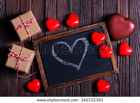 blackboard and hearts