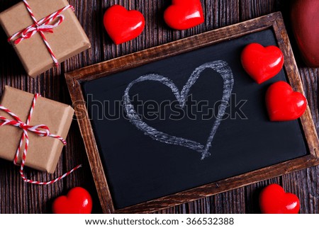 blackboard and hearts