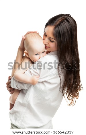 Young mother with cute baby boy