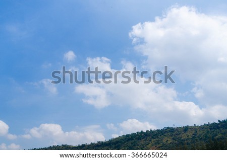 Cloudy sky background with light passing through and sunny day