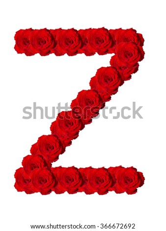 english alphabet from roses