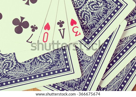 poker card game arrange love text for valentine day.