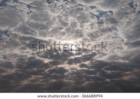crepuscular light,cloud,ray