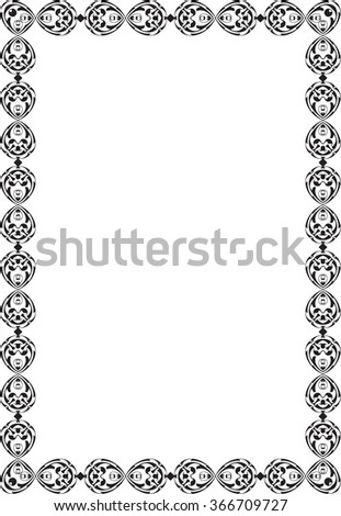 Retro ornate luxury frame isolated on white