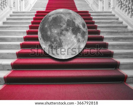 Full moon on the red carpet (no NASA images used, picture of the moon taken with my own telescope)
