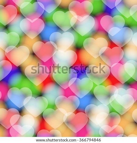 Colors hearts seamless pattern. Vector illustration. EPS 10