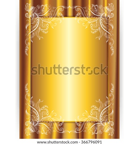 Elegant golden template for greeting card, invitation. Place for text