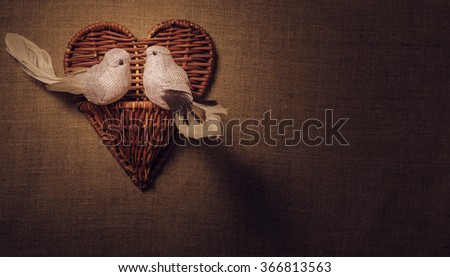 Two little bird the lovers, heart.
