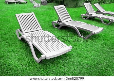 Chaise longue on the grass