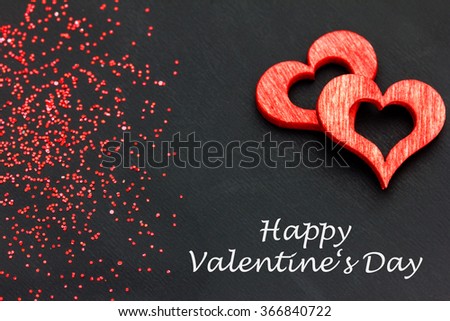red hearts against a dark background