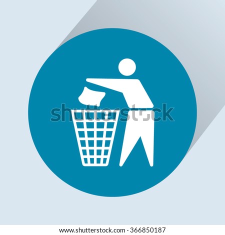 Recycling sign icon, vector illustration. Flat design style 