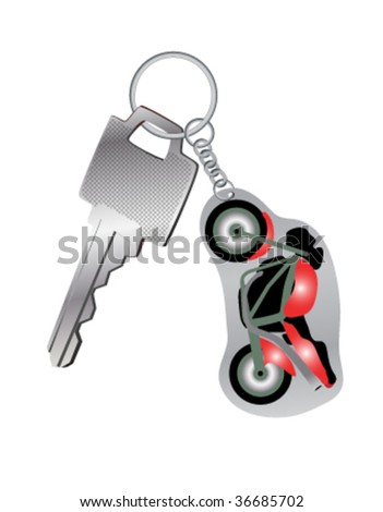 vector key with motorbike tag