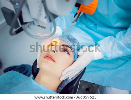 The operation on the eye. Cataract surgery Royalty-Free Stock Photo #366859625