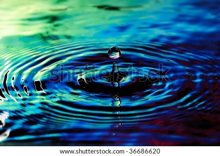 Macro of a water droplet captured at very high speed