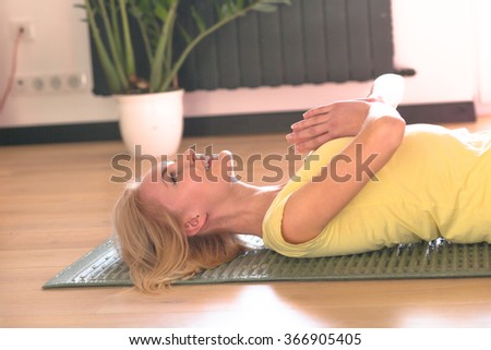 Yogi girl practicing yoga