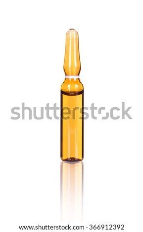 medical ampoule with solution isolated on white background Royalty-Free Stock Photo #366912392