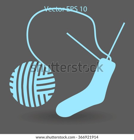 Sock Knitting needles vector icon