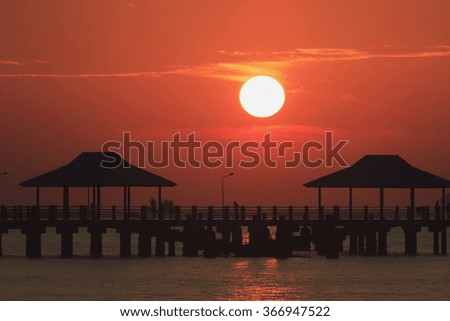 The big sun in the morning of Rawai beach Phuket Thailand