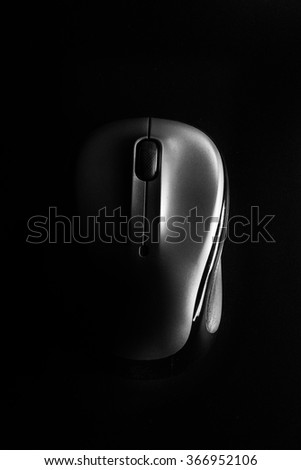 computer mouse on black background