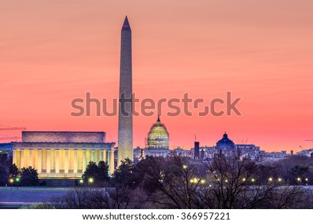 Washington DC, USA skyline.