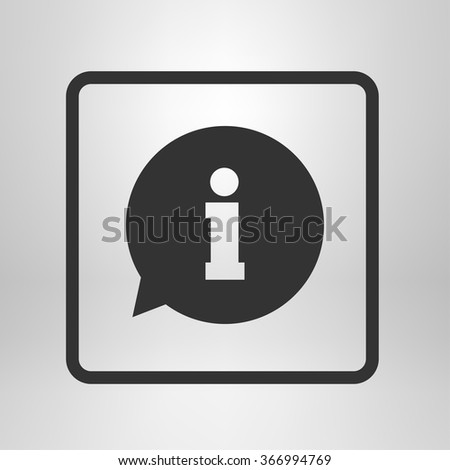 Information sign icon. Info speech bubble symbol.Flat design.