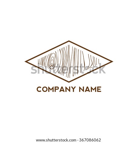 Diamond shape with wooden texture,Logo design,Vector illustration