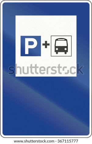 Road sign used in Spain - Parking for bus users.
