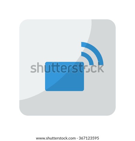 Blue Transmitter icon on grey rounded square button on white
