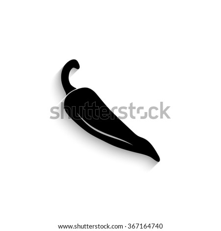 pepper - black vector  icon with shadow