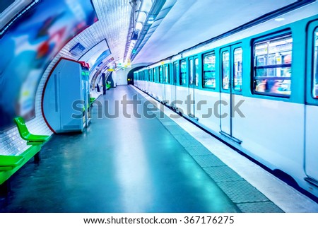 Metro station in Paris Royalty-Free Stock Photo #367176275