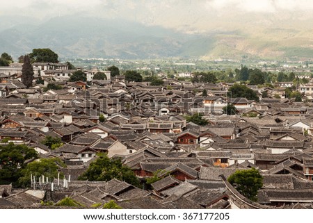 The famous rooftop in Lijiang, China