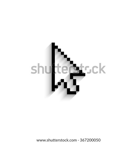 arrow cursor - black vector icon  with shadow